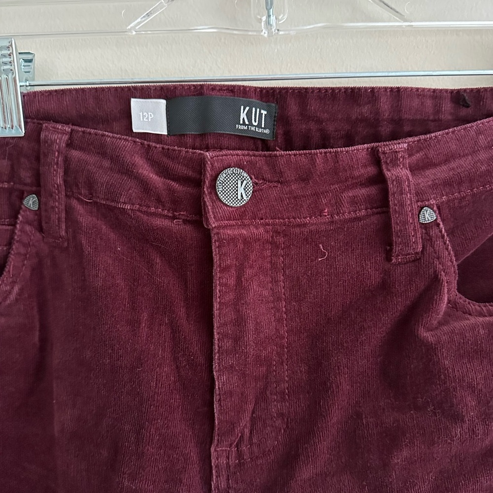 KUT Burgundy Corduroy Pants